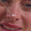 14 Karat Gold Round Cut Cubic Zirconia Pendant Necklace - 4