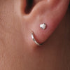 Or Blanc 14 Carats Créoles Huggie Essential Petit (10mm) - 4
