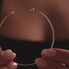 Oro de 14 Quilates Esfera Cuff Brazalete Rígido - 5
