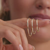 Or 14 Carats Créoles Tube Grandes (30mm) - 4