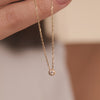 14 Karat Gold with Diamond Bold Bezel Set Diamond Pendant Necklace (0.05 ct) - 4