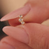 18 Karat Gold with Diamonds Diamond Bezel Set Curved Piercing (0.03 ct) - 4