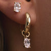 14 Karat Gold Oval Cut Cubic Zirconia Studs - 4