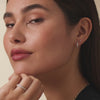 14 Karat Gold with Diamonds Pavé Diamond Curved Huggie Hoops (12mm) (0.22 ct) - 4