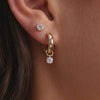 14 Karaat Goud Round Cut Zirkonia Oorbel Bedel - 4