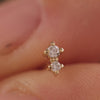 14 Karat Gold with Diamonds Diamond Duo Piercing (0.04 ct) - 4