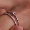 Or Blanc 14 Carats avec Diamants Bague Alliance Diamant (0.15 ct) - 4