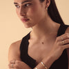 Oro de 14 Quilates Triple Band Ring Necklace - 4