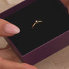 14 Karaat Goud met Diamant Four Prong Diamant Solitair Tapered Ring (0.05 ct) - 4
