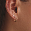 14 Karat Gold with Diamond Diamond Illusion Set Round Cut Piercing (0.01 ct) - 4