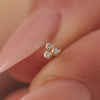 14 Karat Gold with Diamonds Bezel Set Diamond Lotus Piercing (0.01 ct) - 4