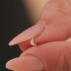 14 Karat Guld med Diamanter Pavé Diamant Måne Piercing (0.01 ct) - 5