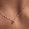 Oro de 14 Quilates con Diamantes Collar con Colgante de Corazón Half Pavé de Diamantes (0.02 ct) - 4