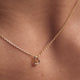 Collar con Colgante de Corazón Half Pavé de Diamantes (0.02 ct)