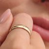 Or 14 Carats Anneau 4 mm Courbe - 4
